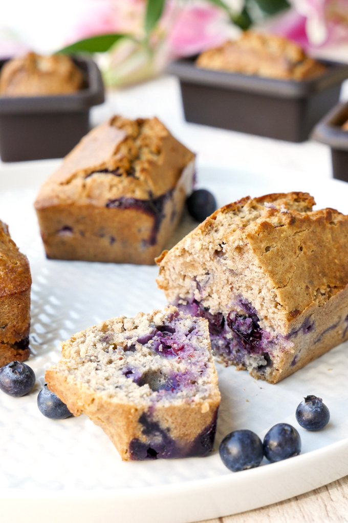 Healthy cake with blueberries and chia seeds