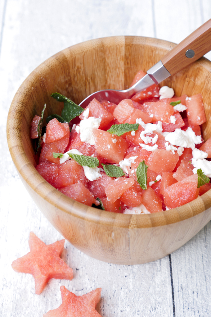  Quick Watermelon Salad with Feta and Mint 