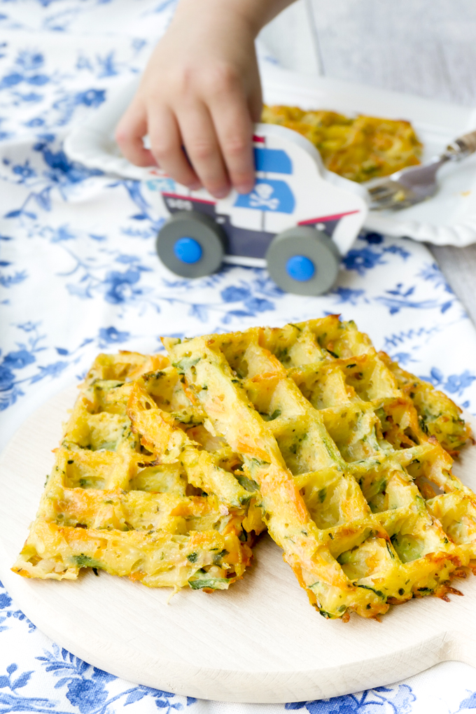  Potato waffles for children with delicious vegetables 